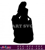 Silhouette of Cinderella's Dress for Wedding SVG