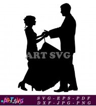 Wedding Bride And Groom Silhouette Dancing SVG