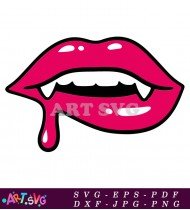 Pink Lips Halloween Clipart Vector Graphics SVG 1