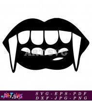 Scary Vampire Fangs Vector For Halloween SVG