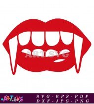 Open Red Vampire Mouth Halloween Icon SVG