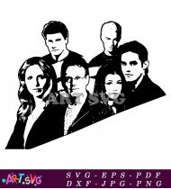 Buffy the Vampire Slayer Cast Photo Black and White SVG