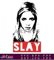 Buffy Summers Slay Logo White Background SVG