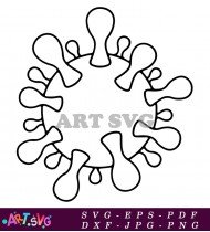 Covid 19 Virus Black And White Outline SVG