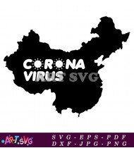 Corona Virus Map China Outline Vector SVG