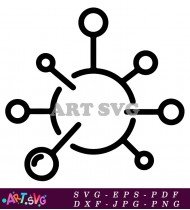 Simple Coronavirus Design Outline Icon Vector SVG