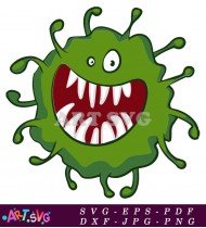 Green Monster Face Funny Coronavirus Design SVG