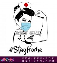 Stay Home Nurse Superhero Coronavirus Graphic SVG