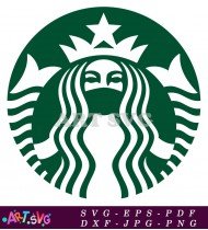 Starbucks Logo With Mask Covid 19 Safety SVG