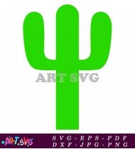 Green Cactus Plant Silhouette for Cricut Design SVG