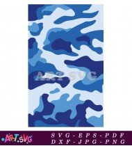 Digital Camouflage Pattern Seamless Blue Texture SVG