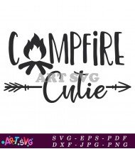 Camping Cutie Campfire T-Shirt Design Idea SVG