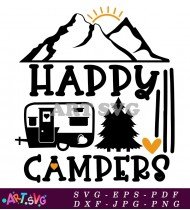 Happy Campers Family Trip RV Travel Adventure SVG 1