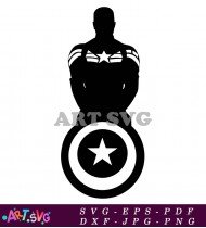 Captain America Shield Silhouette Illustration SVG