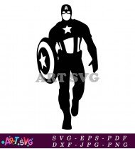 Captain America Silhouette Superhero Graphic SVG