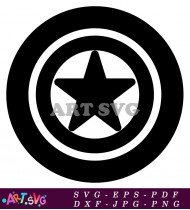 Captain America Shield Black and White Logo Icon SVG