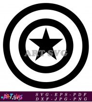 Classic Black And White Captain America Shield SVG