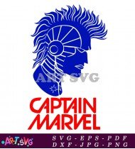 Captain Marvel Logo With Blue Red Design SVG