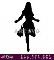 Captain Marvel Silhouette Hero Posing Vector Image SVG 1