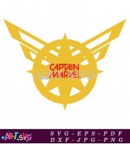 Captain Marvel Logo With Yellow Star Symbol SVG 1