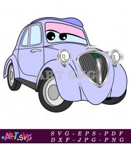 The Purple British Car From Cars SVG