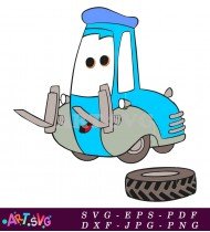 Tow Mater In Blue From Cars Movie SVG