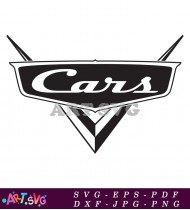 Black White Cars Movie Logo SVG