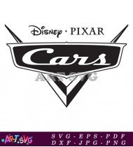 Cars Logo Black White Disney Pixar SVG