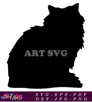 Cute Black Cat Sitting Silhouette Pet Design SVG 1