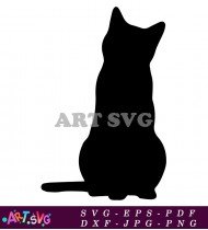 Black Cat Silhouette Design SVG