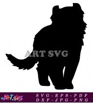 Black Cat Silhouette In Sitting Pose Clipart SVG 1