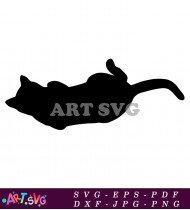 Black Cat Silhouette On A White Background SVG 1