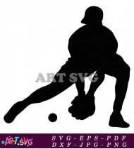 Baseball Player Silhouette Team Sports Vector SVG