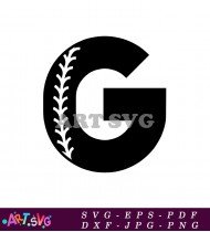 Baseball Letter G Stitch Design Vector Art SVG