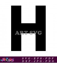 Baseball Alphabet Letter H with Stitches SVG