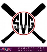 Monogram SVG Baseball Design Template