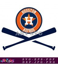 Houston Astros Baseball Logo And Bats Graphic SVG