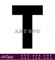 Black Letter T With Baseball Stitch Design SVG 1