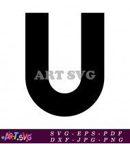 Black Letter U With Baseball Stitch Design SVG 1