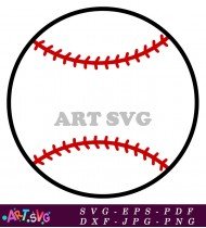 Baseball Stitched Ball Free Svg Cut File SVG