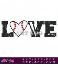 Love Base Ball Stitching Design With Baseball SVG