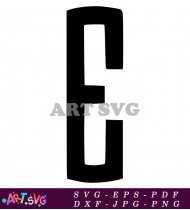 Black And White Capital Letter E Image SVG