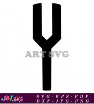 Baseball Letter Y Black And White SVG