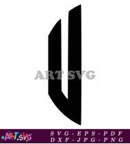 Artistic black and white letter U design SVG