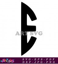 Black Letter E Sharp Design SVG