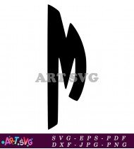 Black Letter M Design Sharp SVG