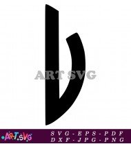 Baseball Stitch Letter D Black And White SVG