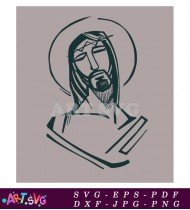 Jesus Outline Vector Clipart Christian Drawing SVG