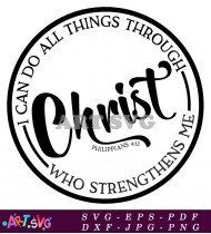 Christian Quote Faith Strengthens Through Christ SVG