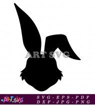 Silhouette Of Rabbit Head With Ears SVG